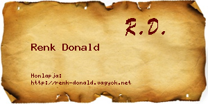 Renk Donald névjegykártya
